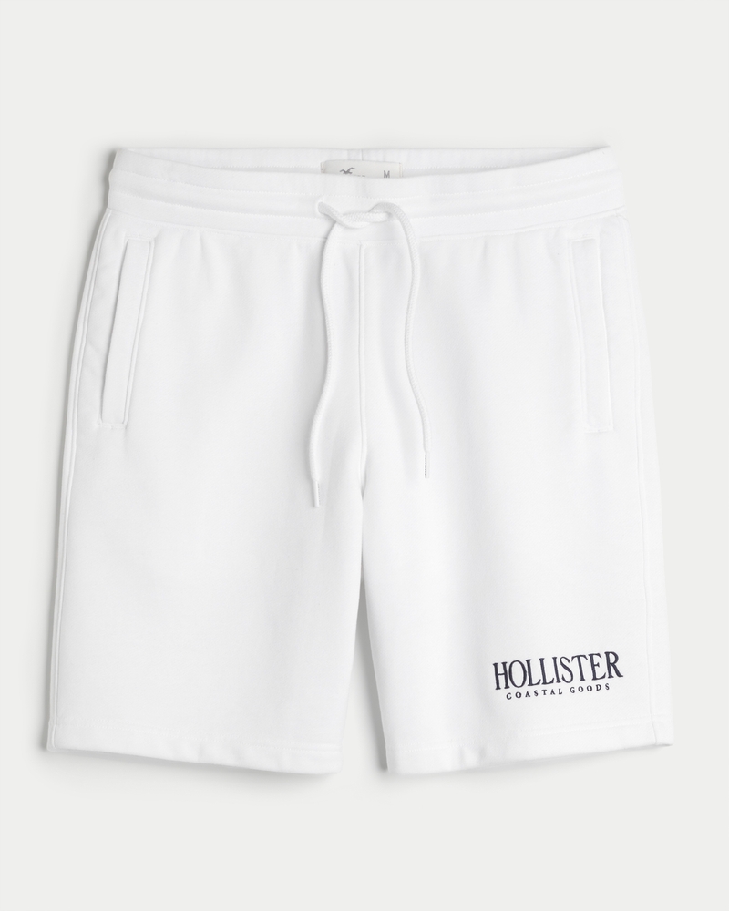 Men s Fleece Logo Graphic Shorts 9 Men s Sale HollisterCo