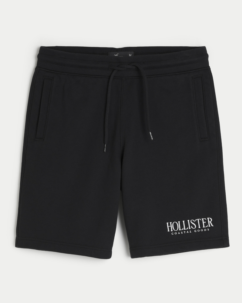 Men s Fleece Logo Graphic Shorts 9 Men s Bottoms HollisterCo