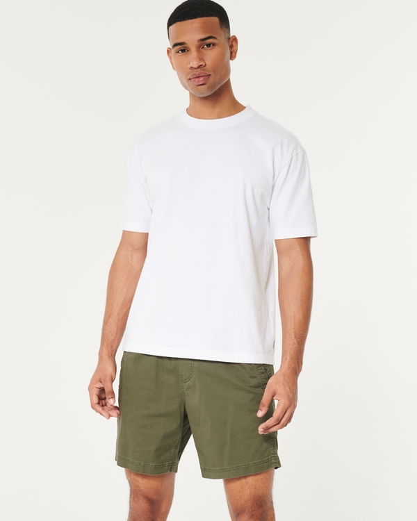 Twill Pull-On Shorts 7", Dark Olive