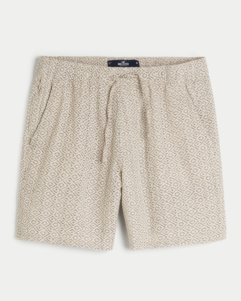 Men s Woven Shorts 7 in Tan Pattern Size XS from Hollister