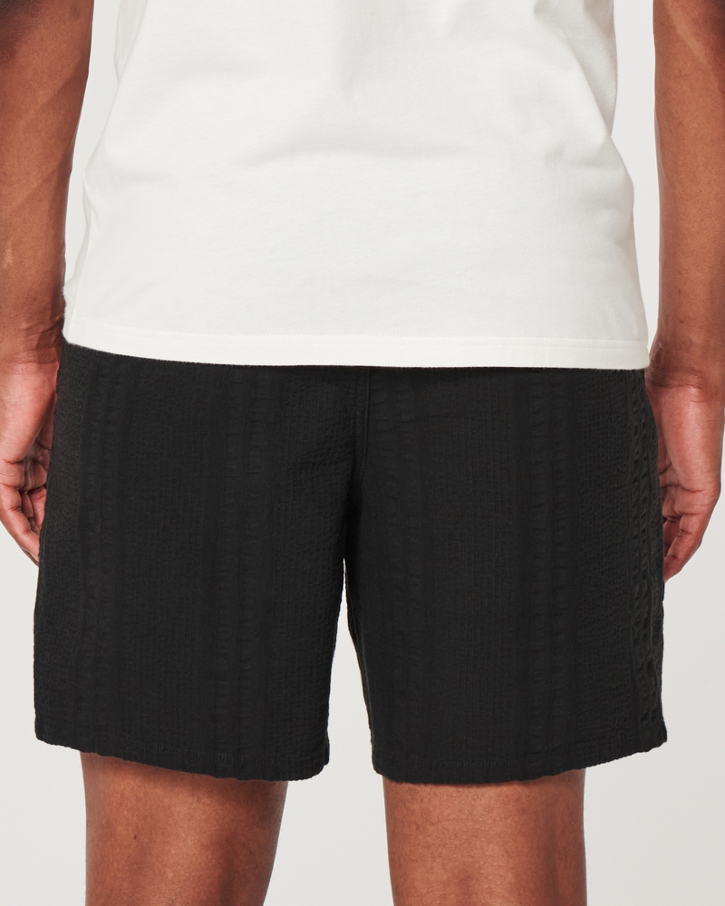 Textured Cotton Pull-On Shorts