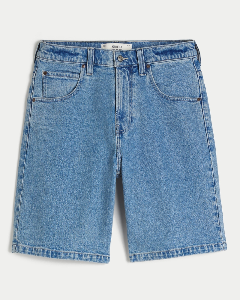 Medium Wash Baggy Jean Shorts