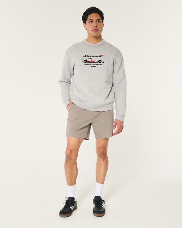 Cooling Flat-Front Shorts 7", Khaki view 2