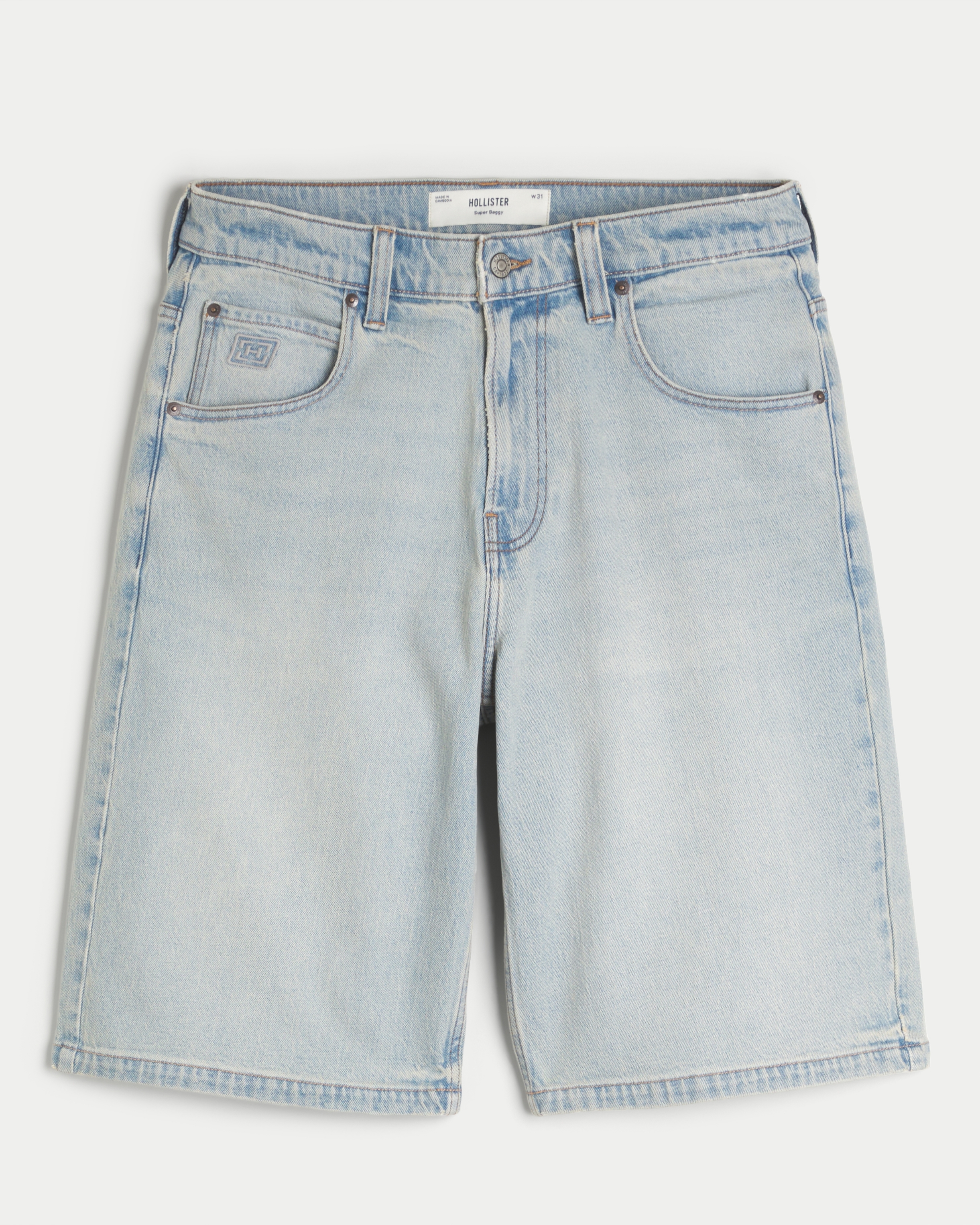 Light Wash Super Baggy Denim Shorts