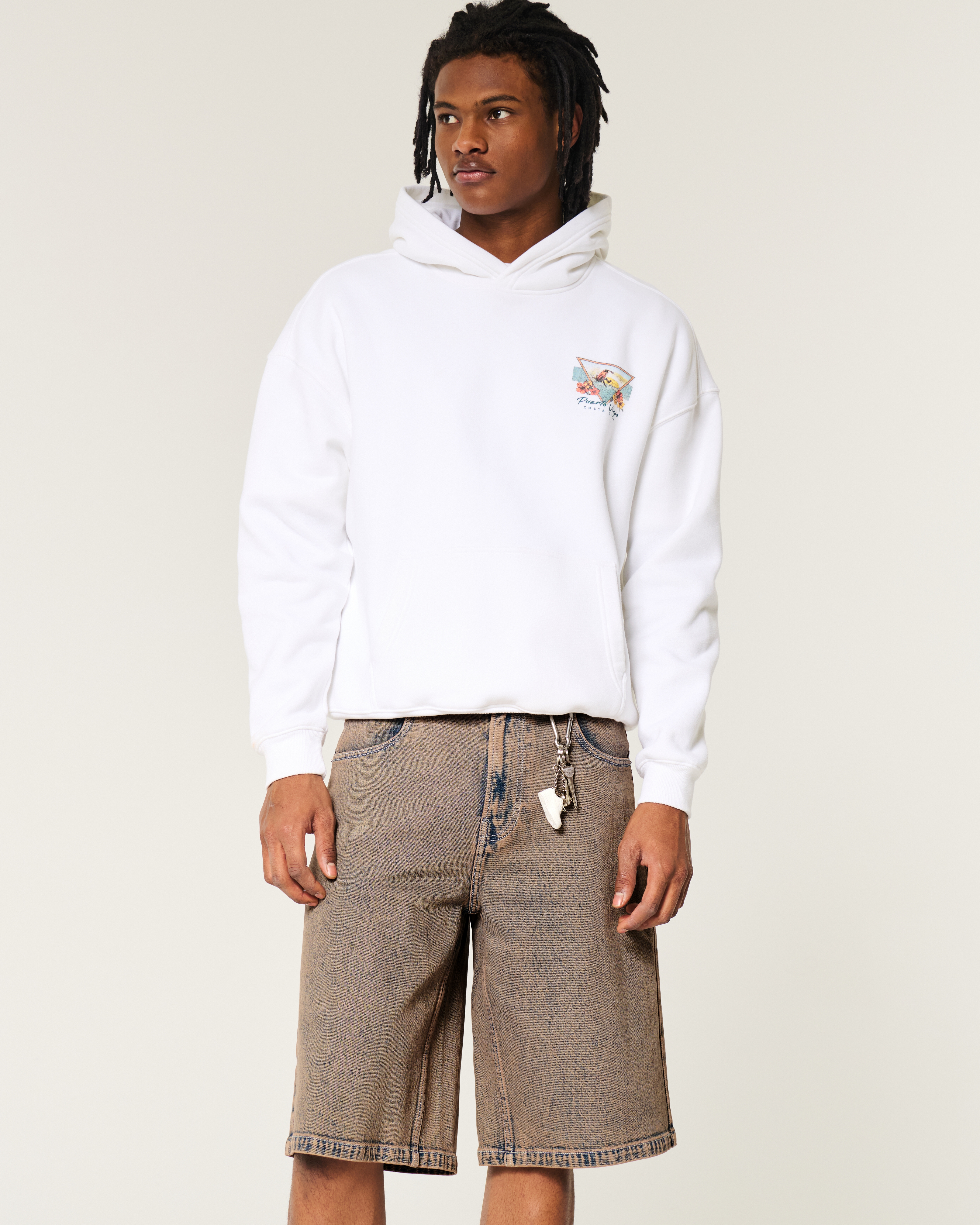 Brown Overdye Super Baggy Denim Shorts