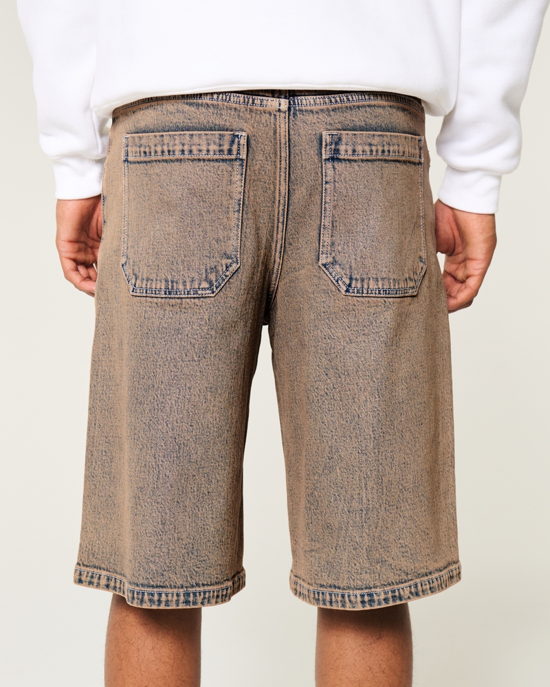 Brown Overdye Super Baggy Denim Shorts