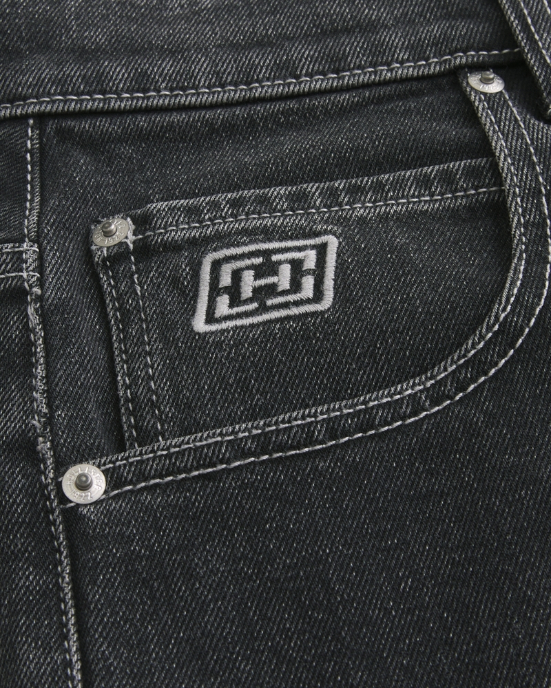 Black Super Baggy Denim Shorts