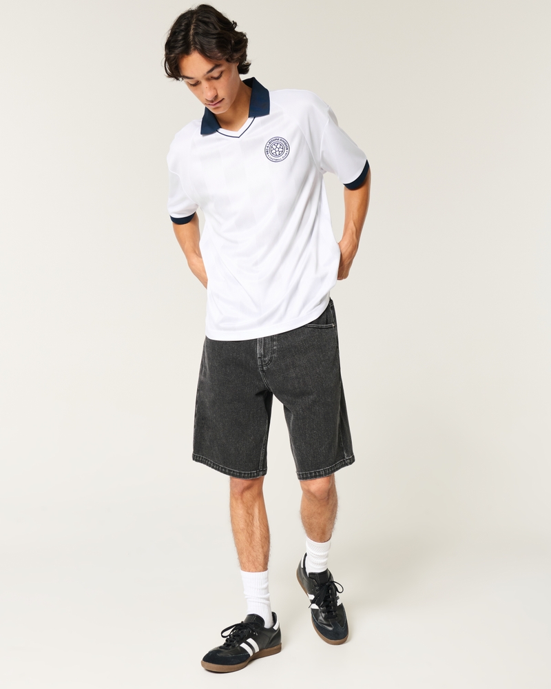 Black Baggy Denim Shorts