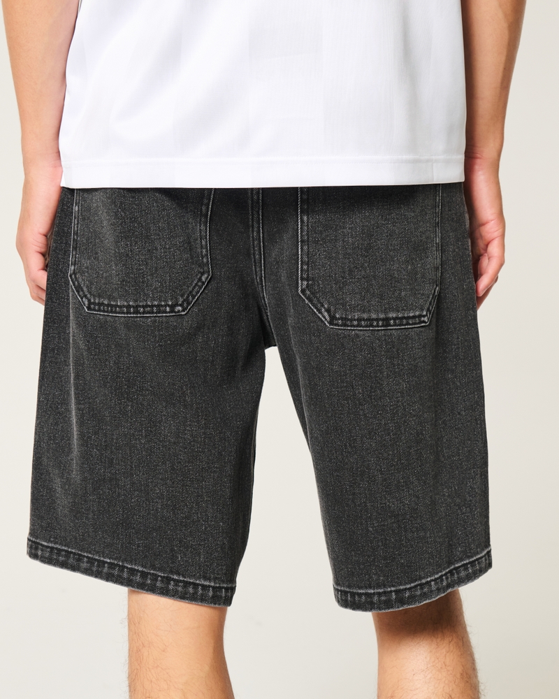 Black Baggy Denim Shorts