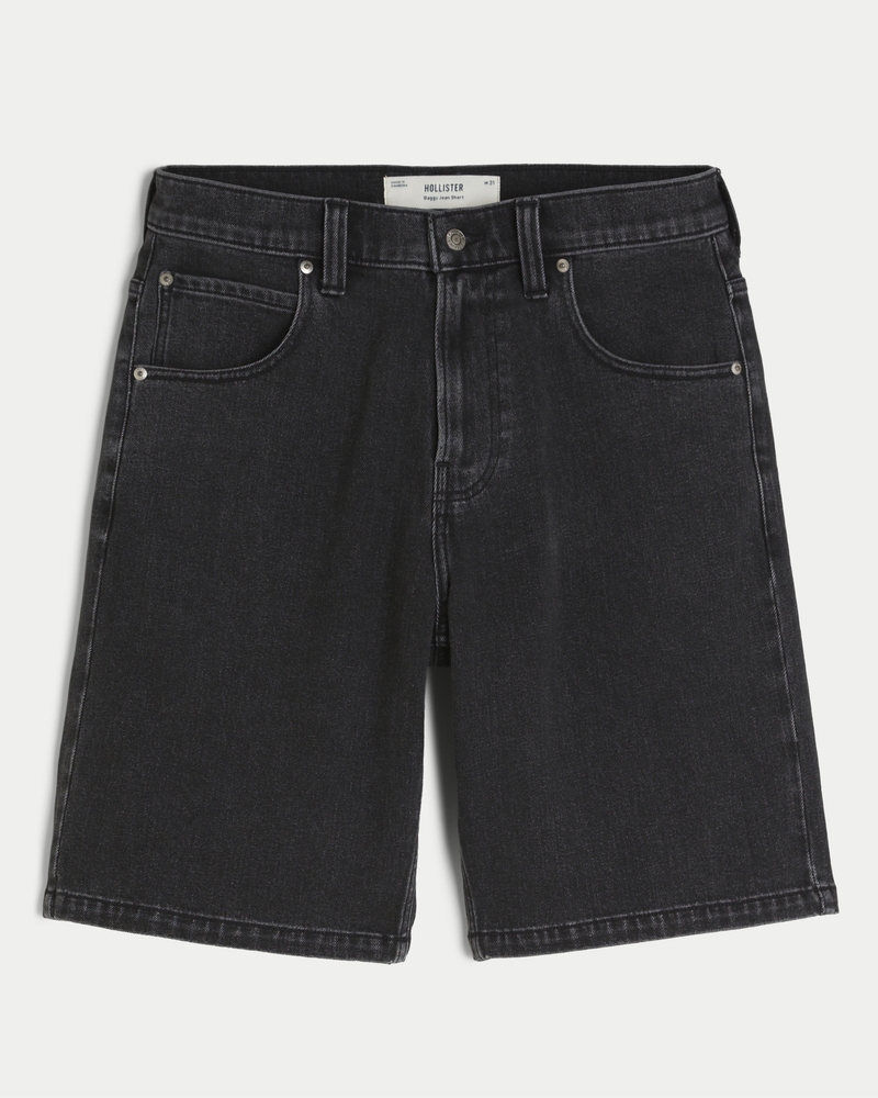 Black Baggy Denim Shorts