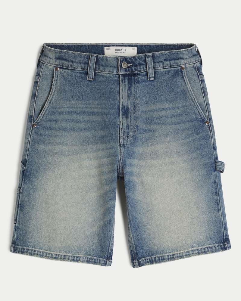 Medium Wash Baggy Denim Painter Shorts