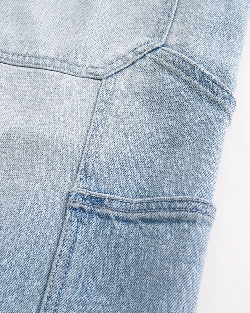 Men's Light Wash Baggy Denim Painter Shorts | Men's