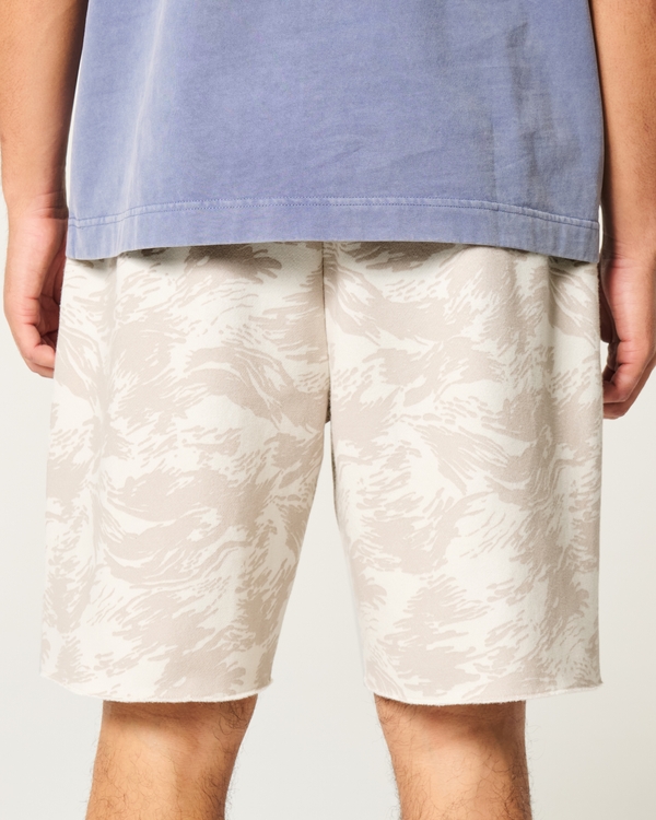 Hollister Feel Good Fleece Above-the-Knee Baggy Shorts, Tan Pattern view 2