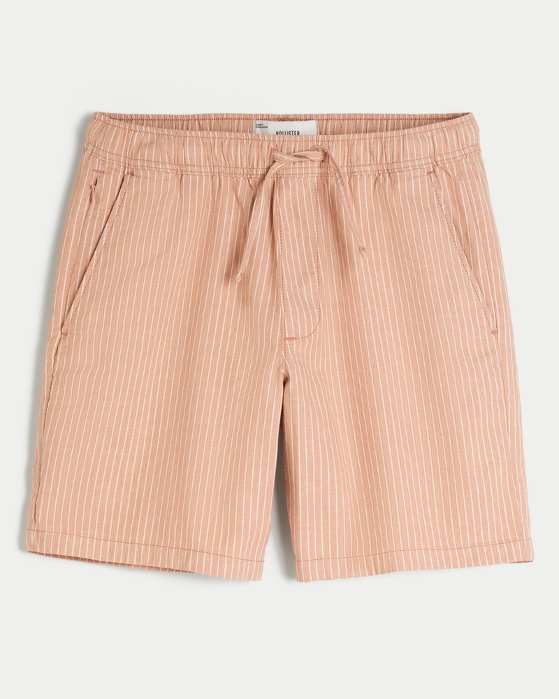Flex-Waist Linen-Blend Pull-On Shorts 8”