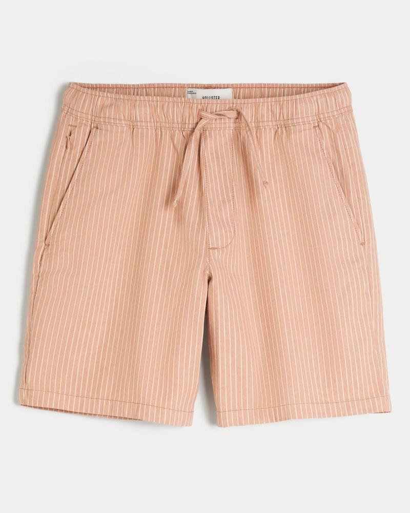 Flex-Waist Linen-Blend Pull-On Shorts 8”