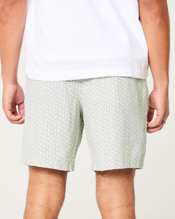 Flex-Waist Textural Woven Shorts 8", Sage view 2