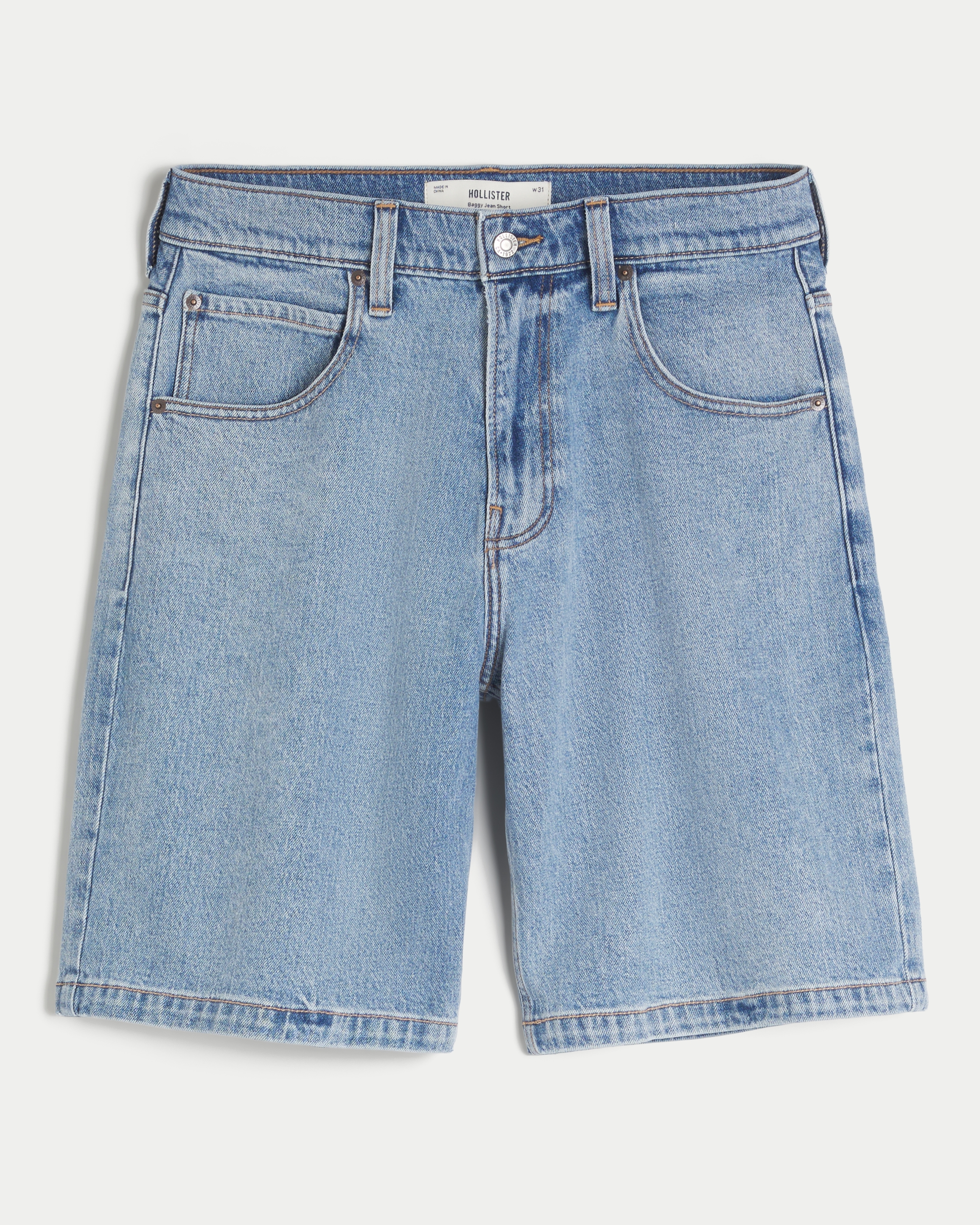 Light Wash Baggy Denim Short 11"