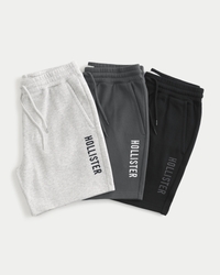 Hollister Feel Good Fleece Mid-Thigh Fleece Logo Shorts 3-Pack