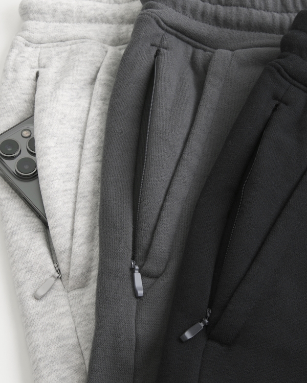 Hollister Feel Good Fleece Mid-Thigh Fleece Logo Shorts 3-Pack