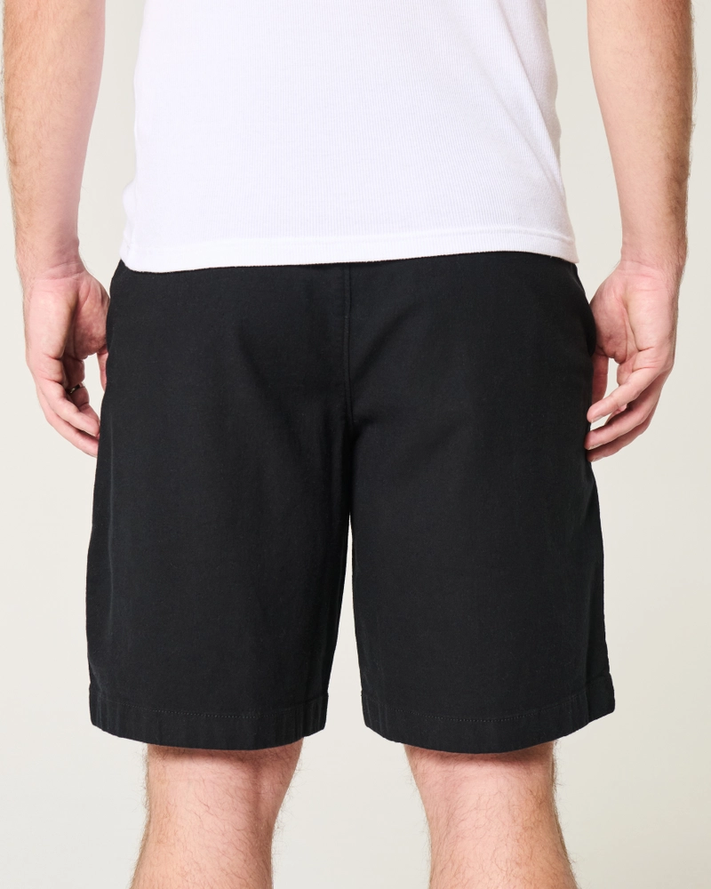 At-the-Knee Linen-Blend Flex-Waist Shorts