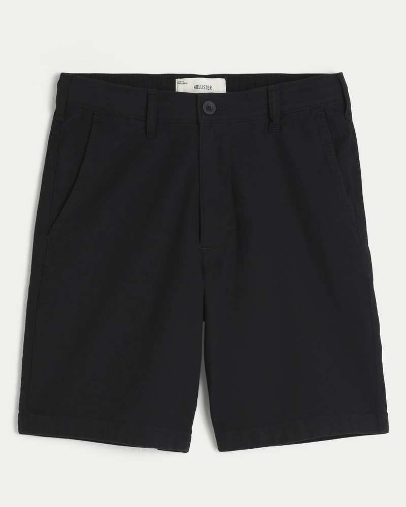 At-the-Knee Linen-Blend Flex-Waist Shorts