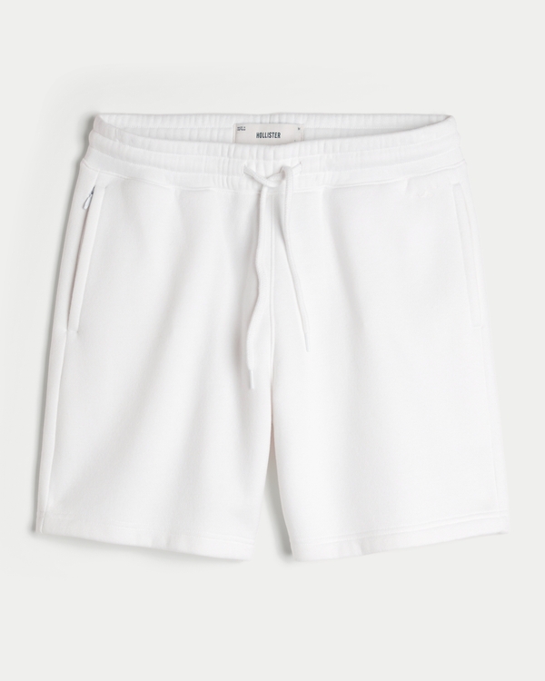 Above-the-Knee Fleece Icon Shorts, White view 1