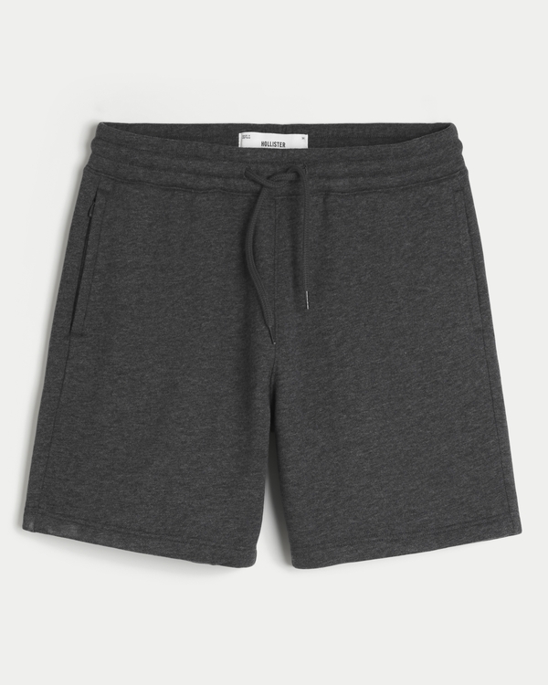 Above-the-Knee Fleece Icon Shorts, Dark Heather Gray view 1