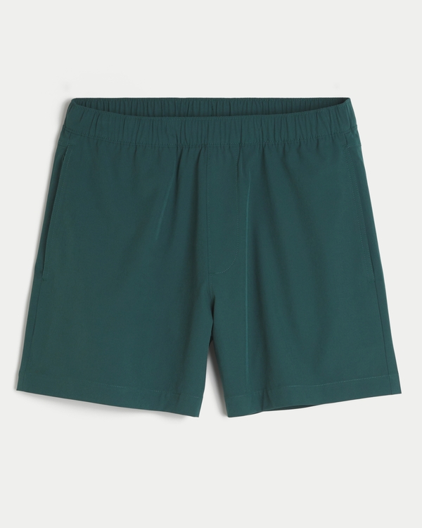 Mid-Thigh Hybrid Active Shorts, Dark Green view 1