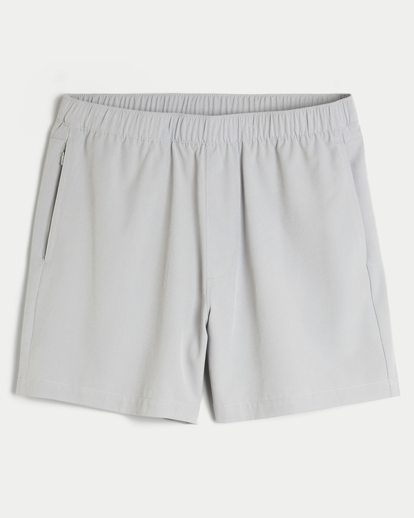 Mid-Thigh Hybrid Active Shorts, Gray view 1