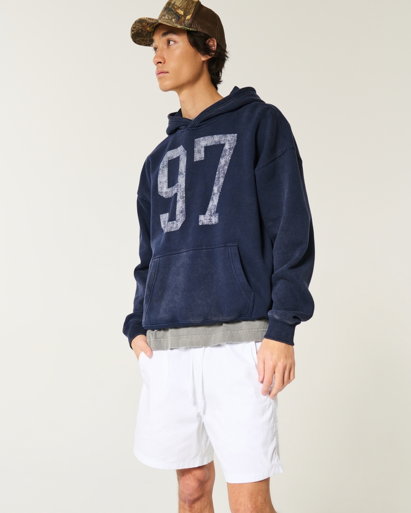 Mid-Thigh Linen-Blend Pull-On Shorts