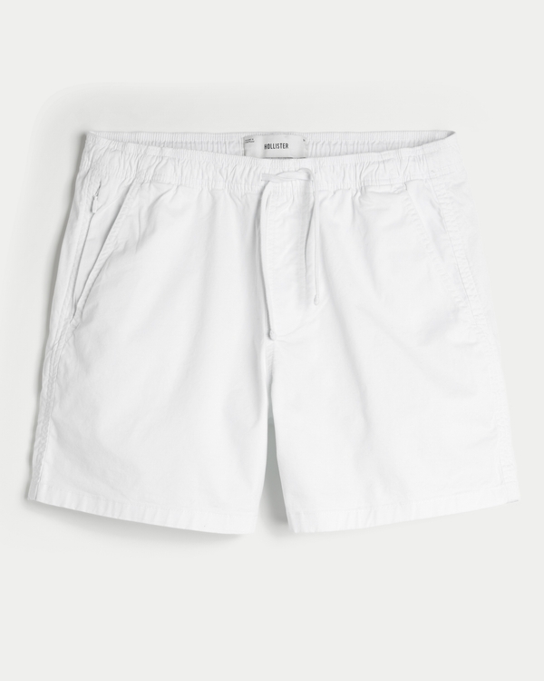 Mid-Thigh Twill Pull-On Shorts