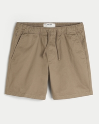 Above-the-Knee Twill Pull-On Shorts