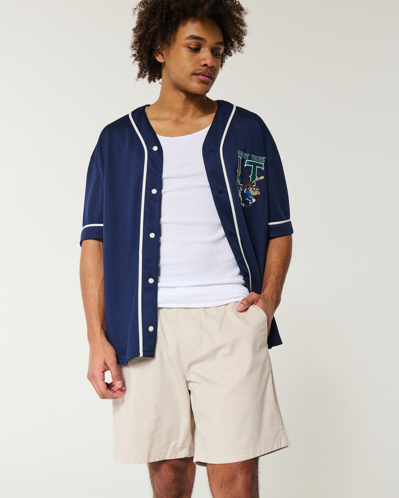 At-the-Knee Twill Shorts
