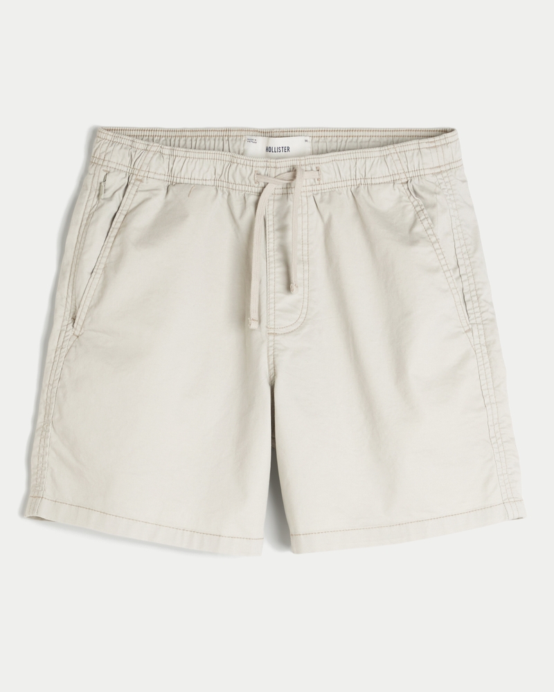 Mid-Thigh Twill Pull-On Shorts
