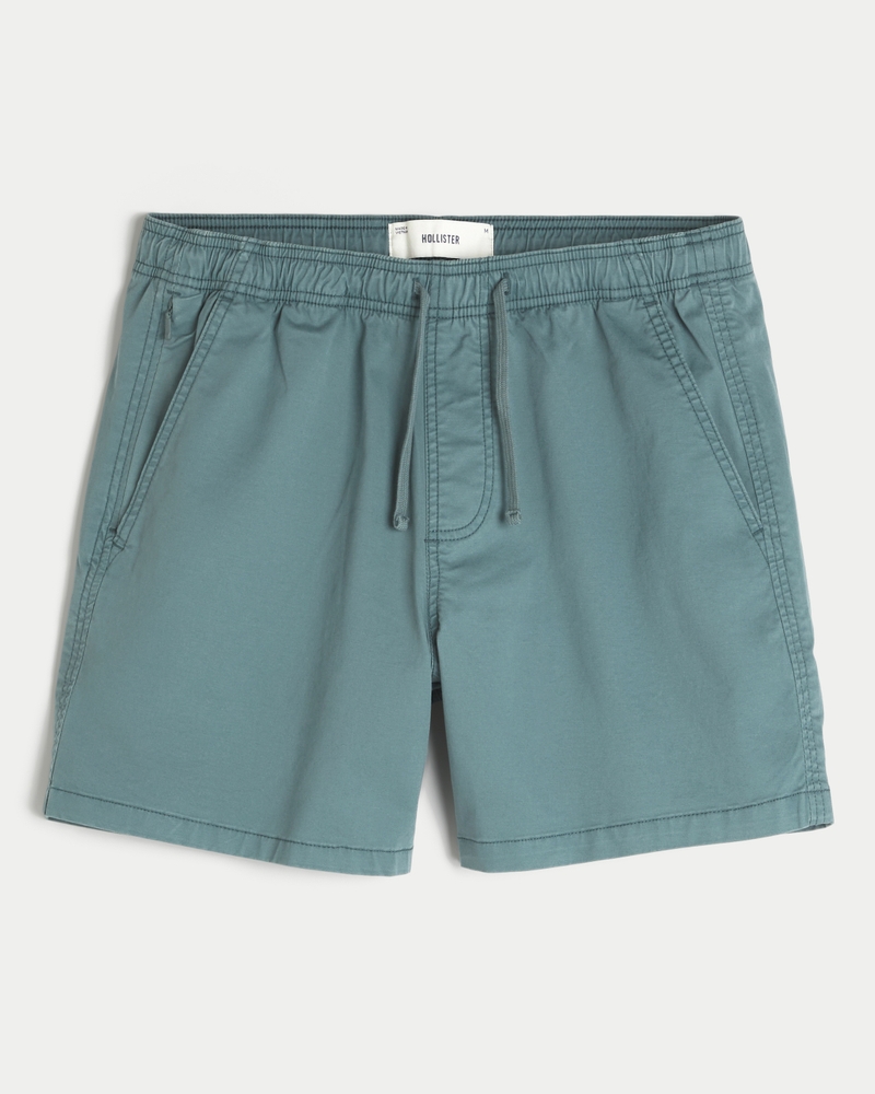 Mid-Thigh Twill Pull-On Shorts