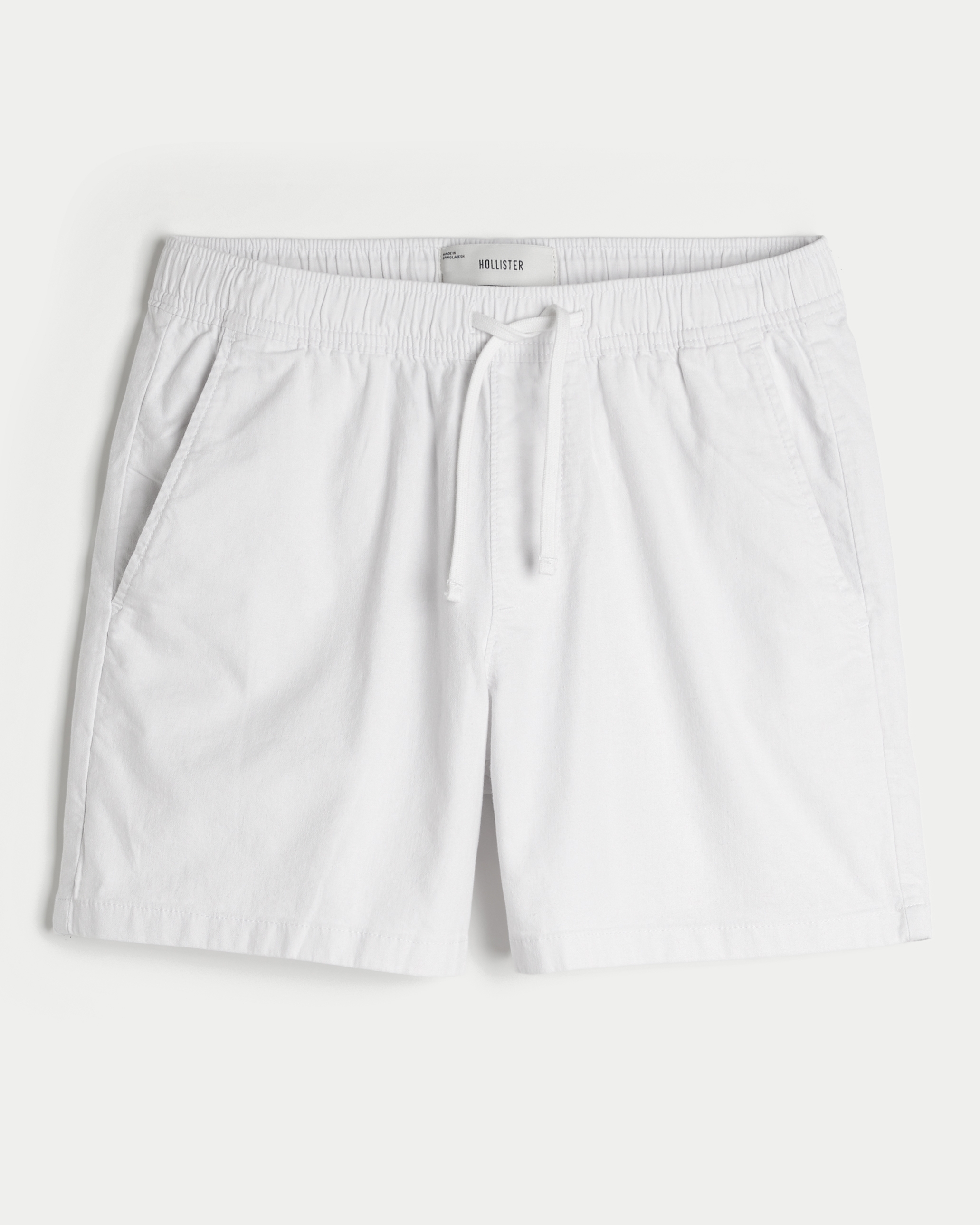Mid-Thigh Linen-Blend Pull-On Shorts