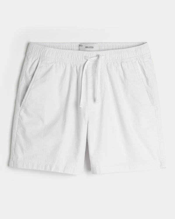 Mid-Thigh Linen-Blend Pull-On Shorts