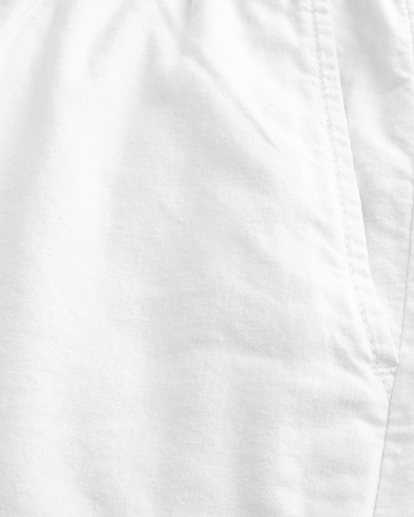 Mid-Thigh Linen-Blend Pull-On Shorts