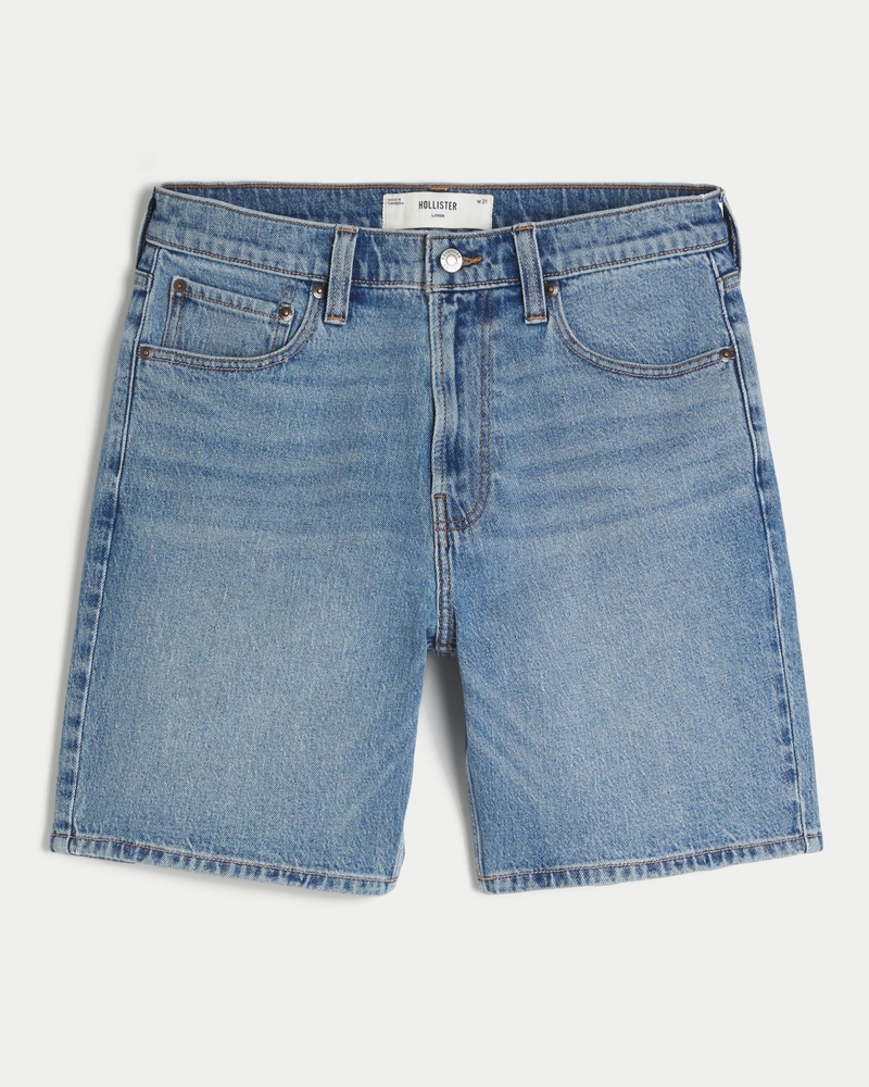 Above-the-Knee Loose Denim Shorts