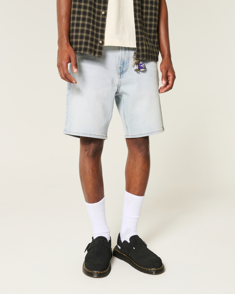 Above-the-Knee Loose Denim Shorts