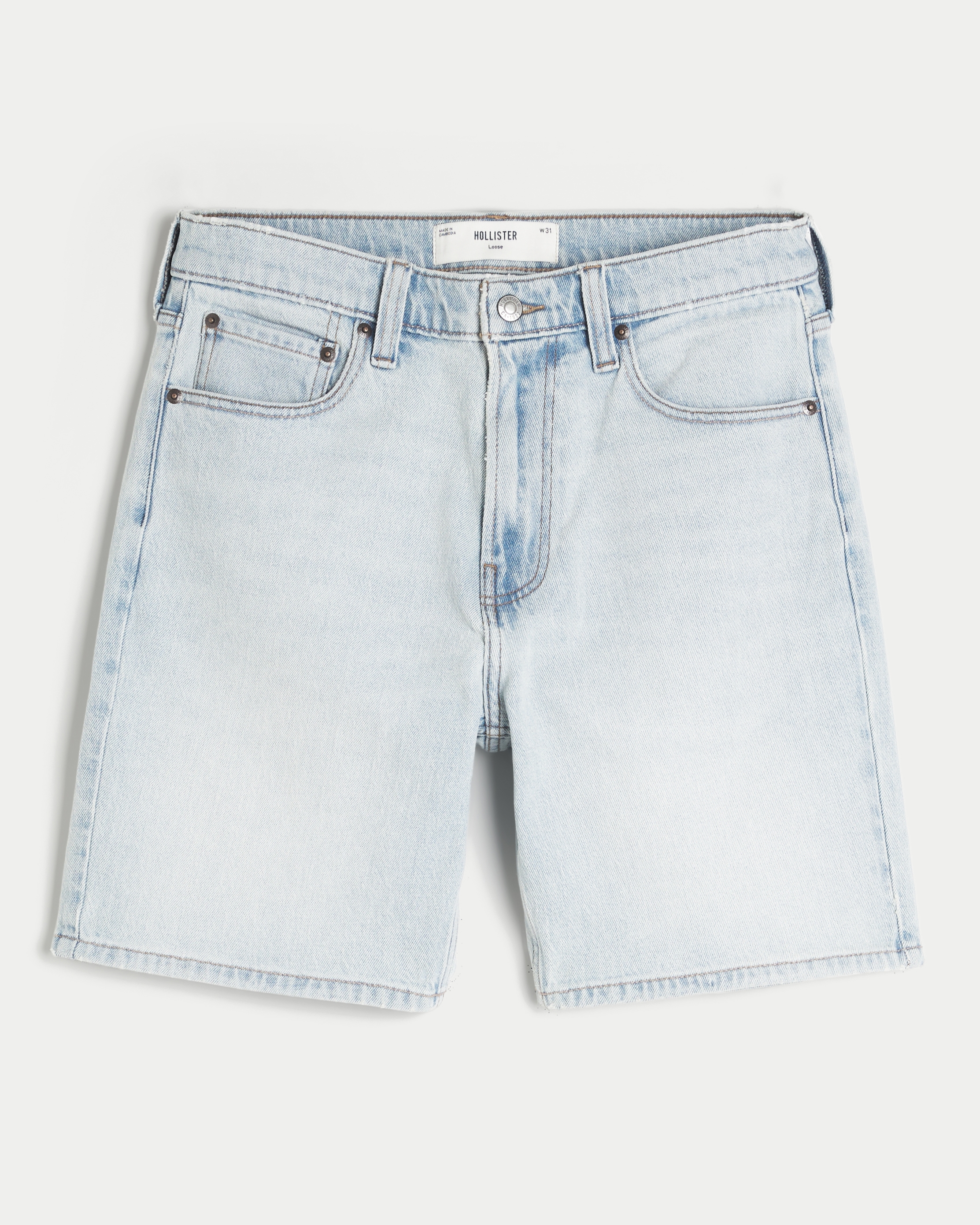 Above-the-Knee Loose Denim Shorts