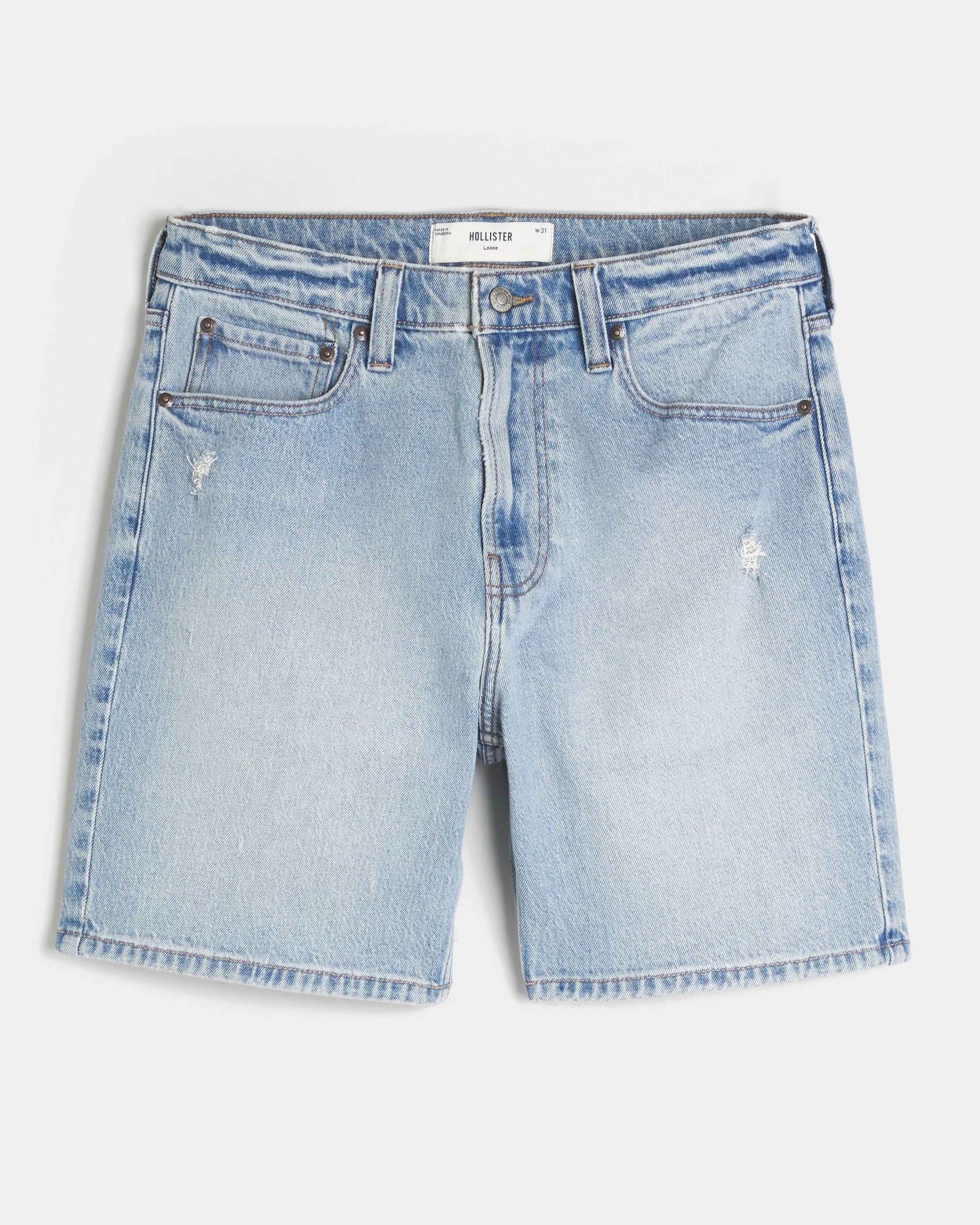 Above-the-Knee Loose Denim Shorts