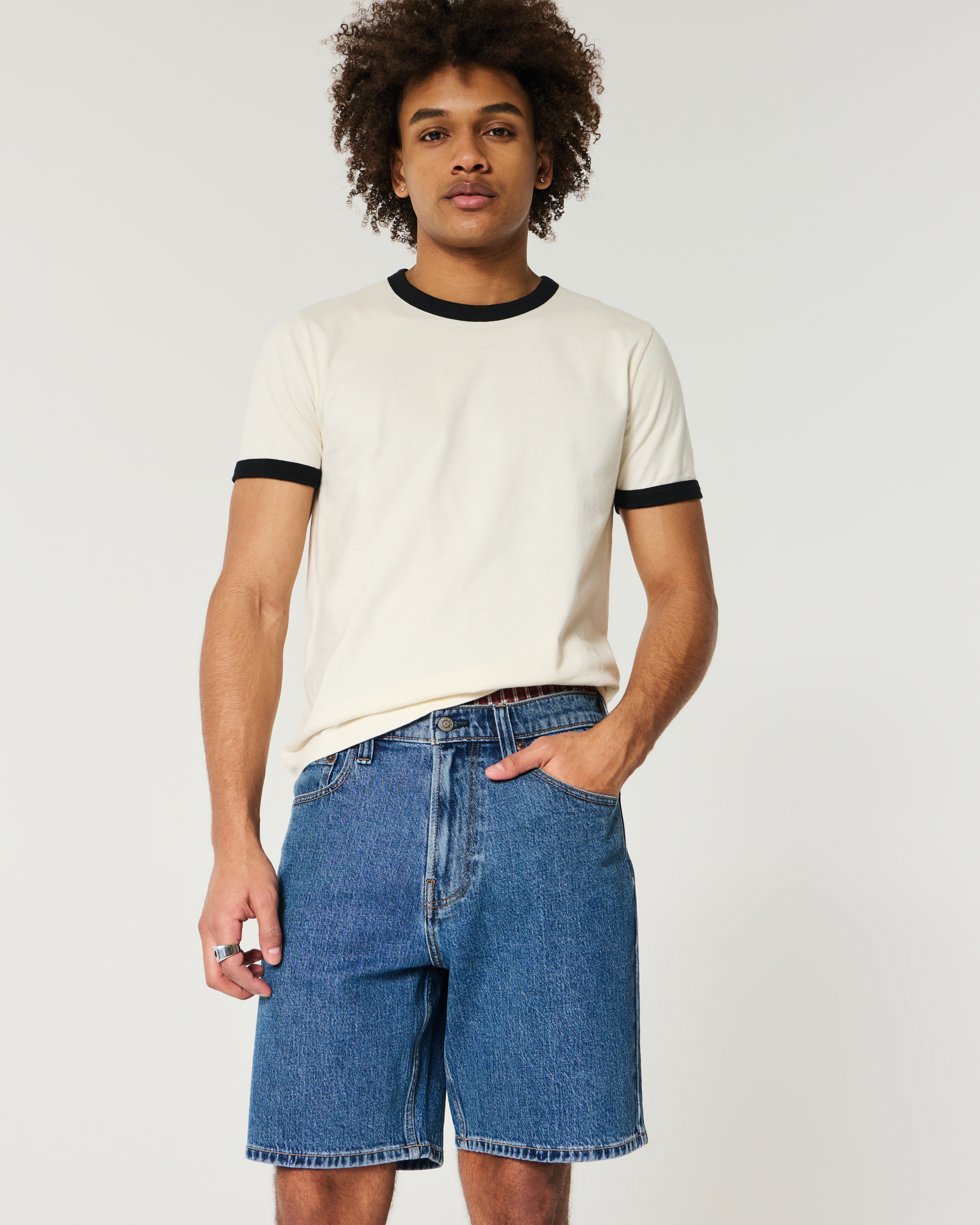 Men's Above-the-Knee Loose Denim Shorts | Men's Bottoms