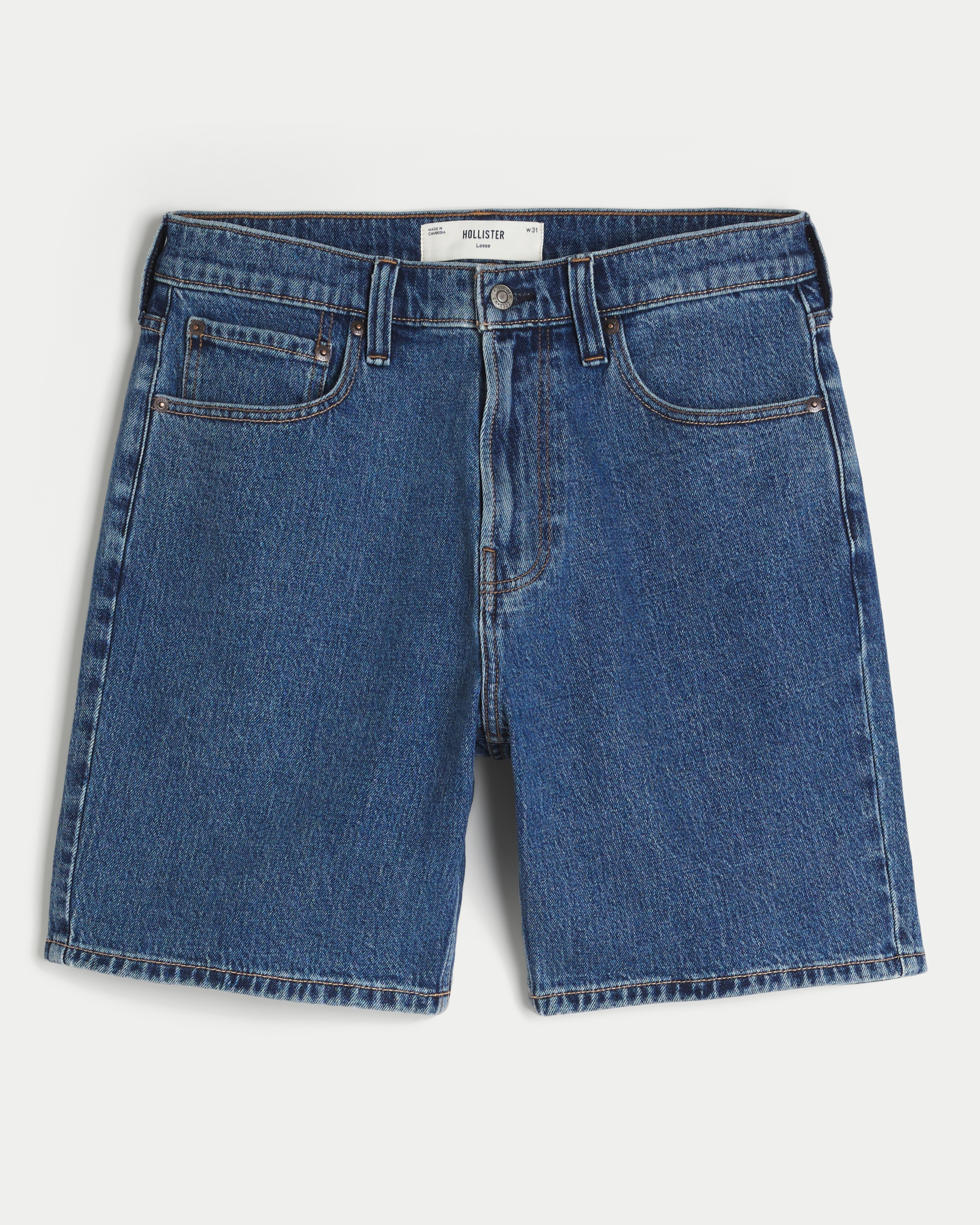 Above-the-Knee Loose Denim Shorts