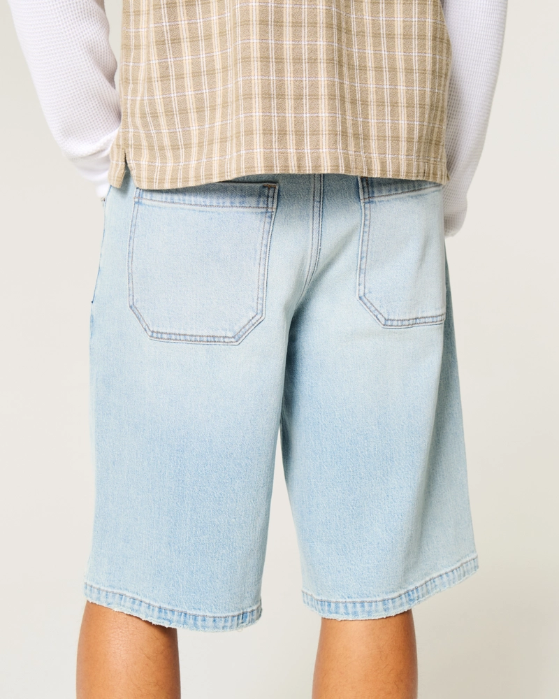 Light Wash Super Baggy Denim Shorts