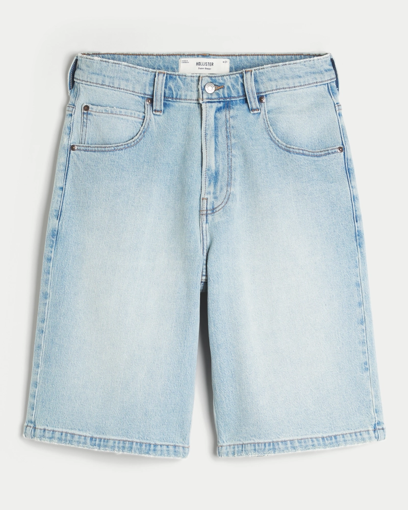 Light Wash Super Baggy Denim Shorts