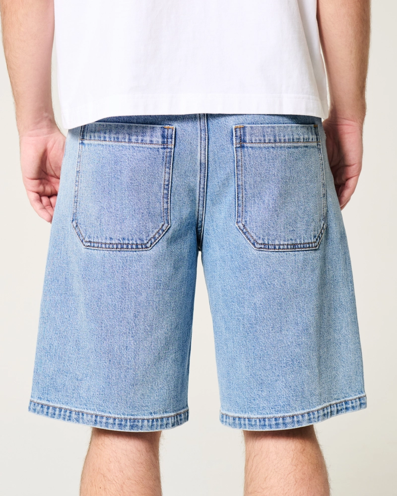 Medium Wash Baggy Jean Shorts