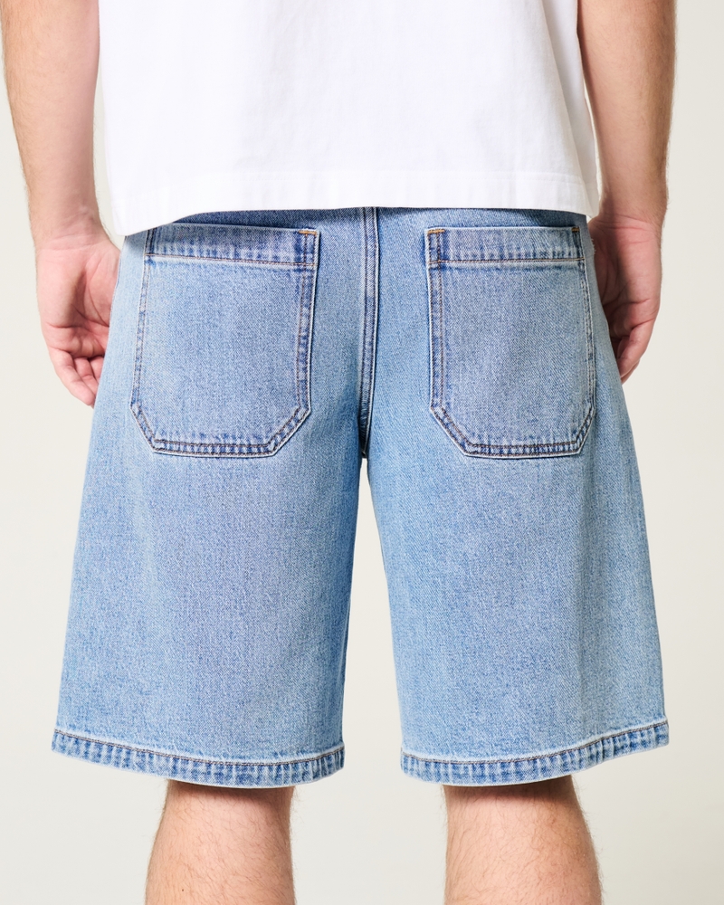 Medium Wash Baggy Jean Shorts