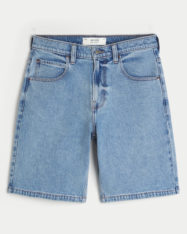 Medium Wash Baggy Denim Shorts, Medium view 1