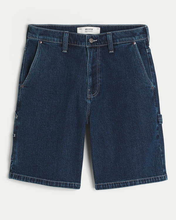 Baggy Denim Painter Shorts, Dark view 1
